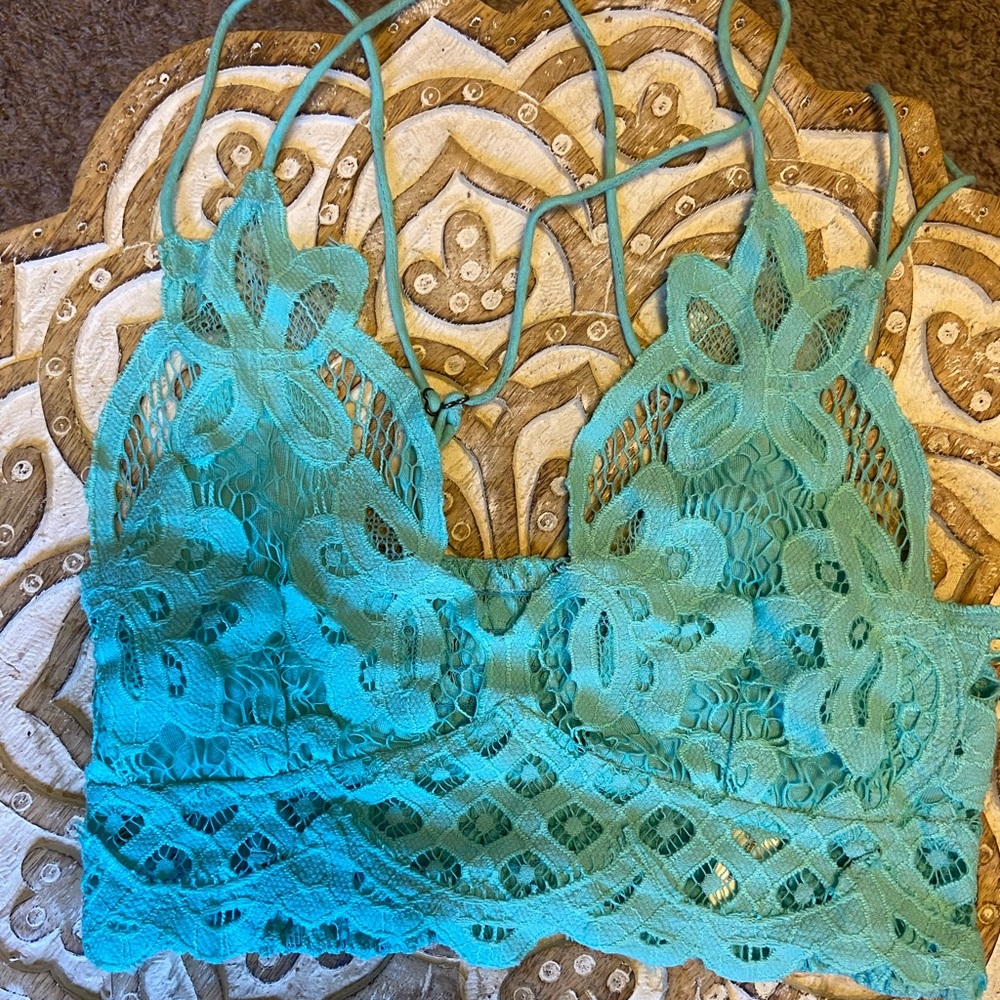 Brand new Free People teal Lacey bra - Small